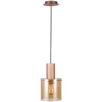 LAMPA wisząca JAVIER MD17076-1A Italux OPRAWA szklana bursztynowa