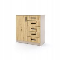 Młodzieżowa komoda Sigma K5 1U5S 90 cm z szufladami - dąb artisan