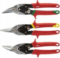 Milwaukee ZESTAW NOŻYC NOŻYCE BLACHY METALU 3 SZT.