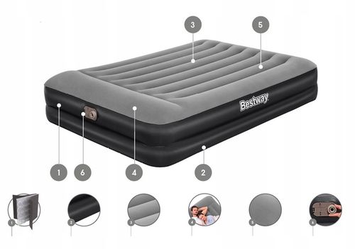 Dmuchany Dwuosobowy Łóżko do Spania z Pompką automatyczną Bestway 203x152cm na Arena.pl