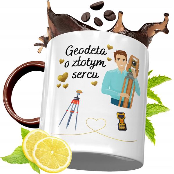 Kubek Bordowy Dla Geodety Na Urodziny Prezent Z Nadrukiem Ze Zdjęciem zdjęcie 1