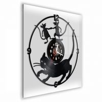 Zegar Ścienny z płyty winylowej na lustrze ZWIERZĘTA 82 wzory 30x30 cm