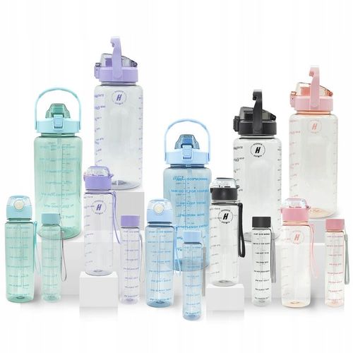 Butelka Na Wodę Bidon z Miarką Ze Słomką Na Siłownie Fitness 700ml + Gratis na Arena.pl