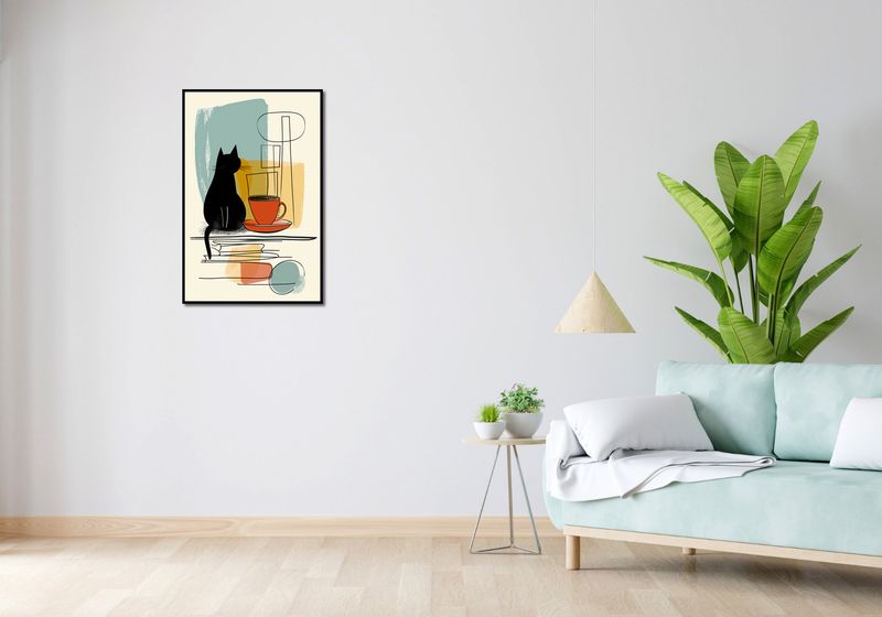 Plakat 53x81cm Kot i Kawa zdjęcie 4