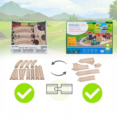 KOLEJKA DREWNIANA TOR WAGONY POCIĄG NA BATERIE DLA DZIECI PREZENT na Arena.pl