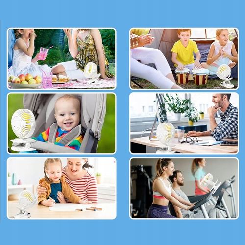 WENTYLATOR DO WÓZKA Z KLIPSEM USB WENTYLATOR DO ŁADOWANIA, WENTYLATOR na Arena.pl