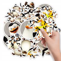 NAKLEJKI ETYKIETY NA ZESZYT NALEPKA Z POSTACIAMI PINGWINY WZORY 10SZT