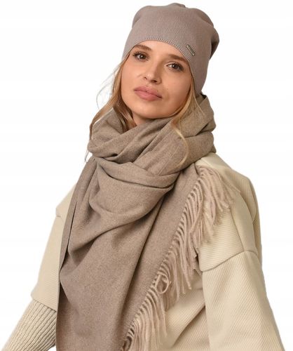 Jesienna CZAPKA damska nakrycie głowy polski producent latte gładka V3 na Arena.pl