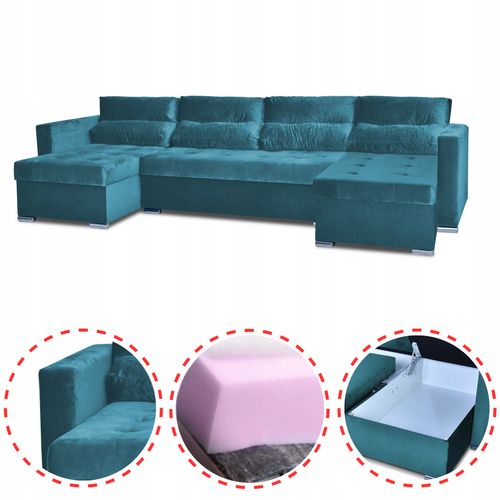 Narożnik Varius BIG rozkładany f spania pojemniki Family meble morski na Arena.pl