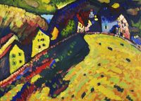 Plakat 18x13cm Houses at Murnau, Wassily Kandinsky Vintage Salon