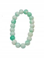 Bransoletka ze szklanych cieniowanych koralików zielony, kremowy MF32484