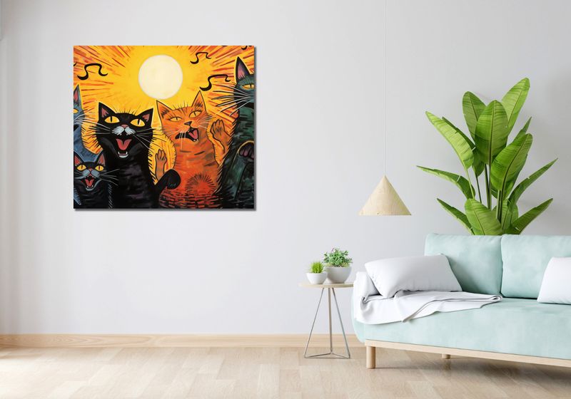 Obraz 100x90cm Kocie Koncertowanie zdjęcie 2