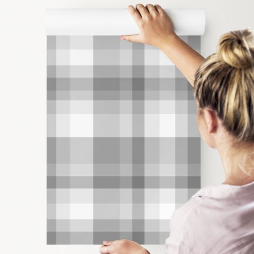 Tapeta Stylowa Krata w Kolorze Szarym na Arena.pl