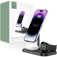 tech-protect qi15w-a22 3in1 magnetic magsafe wireless charger black