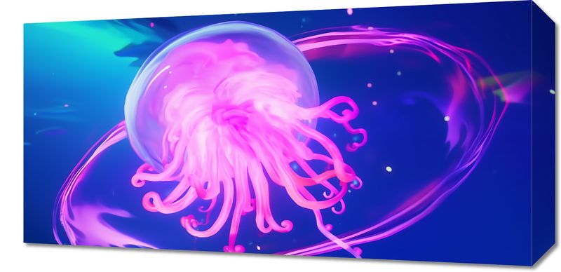 Obraz 60x30cm Neonowa Meduza zdjęcie 1