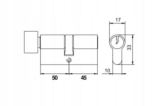 Wkładka z GAŁKĄ do drzwi do zamka M&D 50/45 na Arena.pl