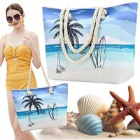 TORBA PLAŻOWA Z UCHWYTEM ZAPINANA ZAMEK SHOPPER TORBKA NA PLAŻĘ PIKNIK MIX