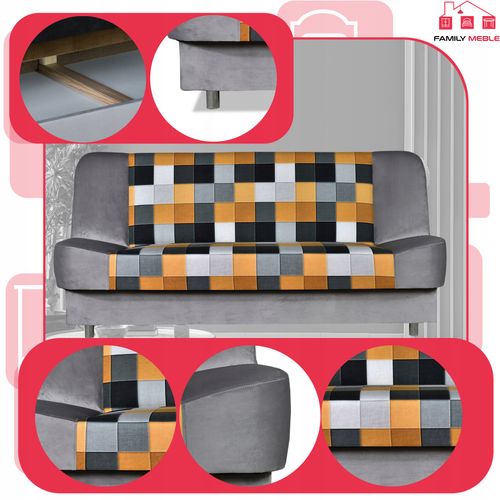Kanapa sofa Sara Print Duo rozkładana wersalka spania bonell łóżko na Arena.pl