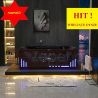 Wirujące dysze Czarna wanna z hydromasażem EBX-7066 B schwarz prostoką Wirujące dysze Czarna wanna z hydromasażem EBX-7066 B schwarz prostoką