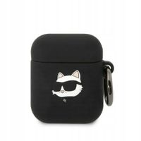 2 x Etui Karl Lagerfeld Silicone Choupette Head 3D na AirPods 1/2 - czarne