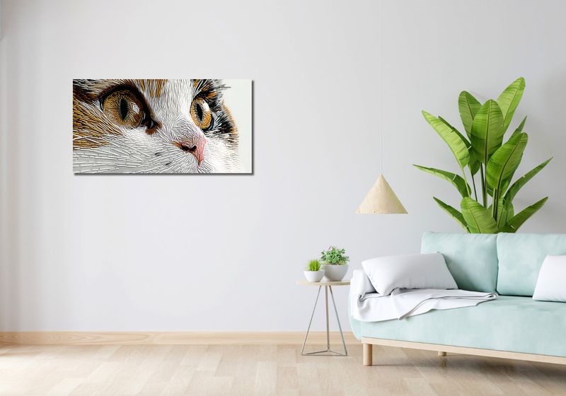 Obraz 100x50cm Nitkowany Kot zdjęcie 2