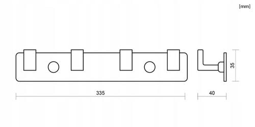 WIESZAK NA UBRANIA DO PRZEDPOKOJU ŚCIENNY CZARNY LOFT LISTWA Z 4 na Arena.pl
