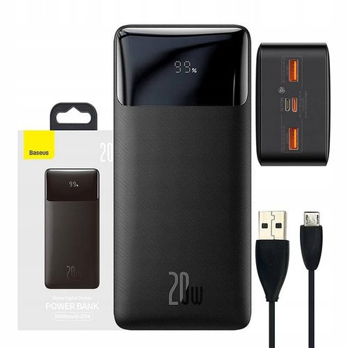 BASEUS MOCNY POWERBANK 30000MAH 20W 1X MICRO USB USB-C 2X USB-A POWER BANK na Arena.pl