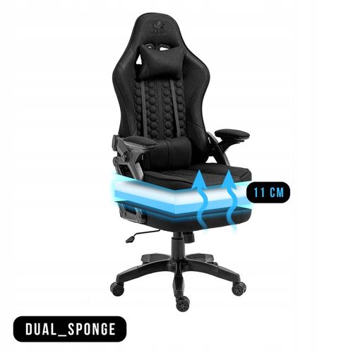 Fotel Gamingowy Biurowy Obrotowy Kubełkowy Krzesło Biurowe Czarny na Arena.pl