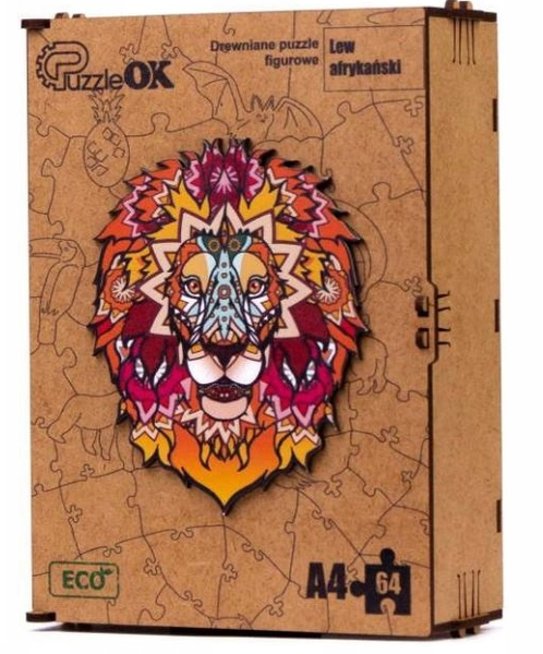 Puzzle Drewniane Eko 64 El. Lew Afrykański A4 Puza4-00706 zdjęcie 3