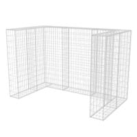 Gabion osłonowy na 2 kosze na śmieci, stalowy, 180x100x120 cm