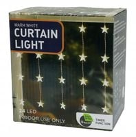 Kurtyna świetlna LED1,2x0,8m girlanda lampki gwiazdy na okno