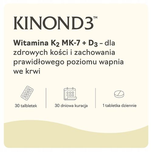 KINON D3 witamina K2 MK-7 + D3, 30 tabletek na Arena.pl