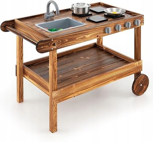 Kuchnia błotna dla dzieci z uchwytem brązowa na Arena.pl