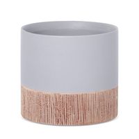 Doniczka ceramiczna MILI 13X13X11 popielata + brązowa x2