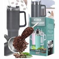 KUBEK TERMICZNY TERMOS ZE SŁOMKĄ STAL NIERDZEWNA DUŻY XXL 1200 ML