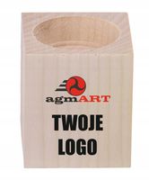 ŚWIECZNIK drewniany NADRUK UV LOGO GRAFIKA personalizacja reklamowy gadżet