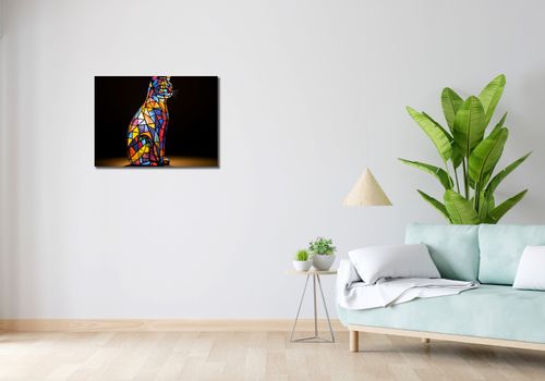 Obraz 70x50cm Koci Witraż na Arena.pl