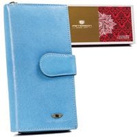 duży, skórzany portfel damski na zamek i zatrzask - peterson