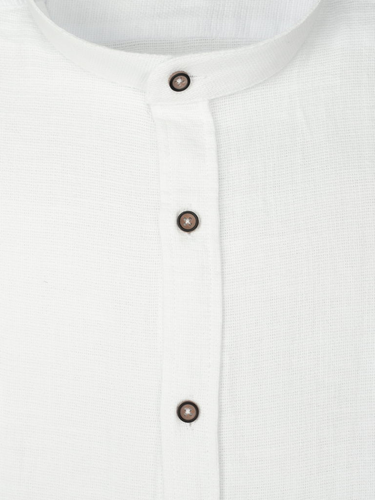 Koszula męska ze stójką dopasowana slim biała bawełna len 3XL-47/48 na Arena.pl