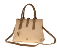 listonoszka damska skórzana beżowa z szerokim paskiem lulucastagnette