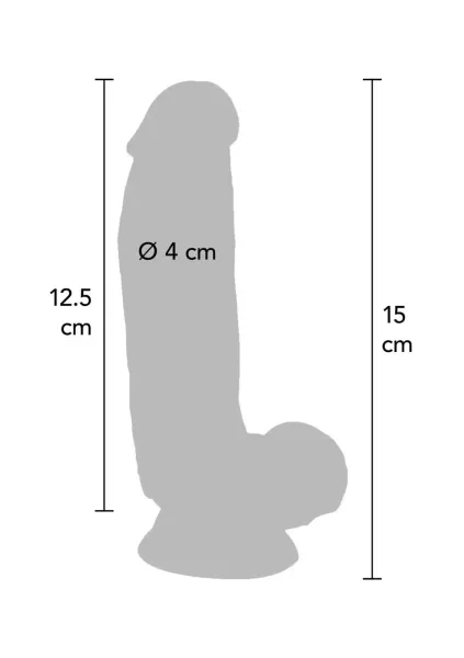 Dildo 6in. with Balls Vibrator Light skin tone zdjęcie 3