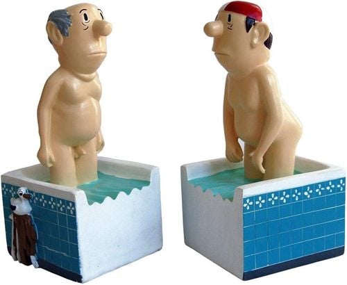 Podpórka do książek Inkognito Loriot „Men in the bath” 17 cm kolorowa na Arena.pl