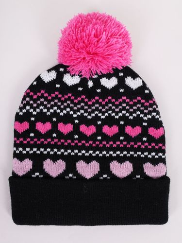 Czapka zimowa dziewczęca z pomponem serca 46-48 YOCLUB na Arena.pl