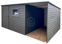 Domek ogrodowy schowek 2,5x2,5m +wiata1,5x2,5m drzwi okno spad w tył PLG234