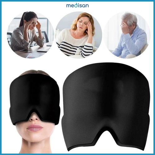 Opaska na głowę migrenę ból żelowa kompres chłodząca zaciemniająca czapka na Arena.pl