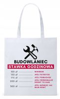Dla Budowlańca Prezent Torba Eco Biała Shopper Z Nadrukiem Ze Zdjęciem