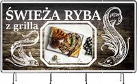 BANER REKLAMOWY 200x100 cm plandeka duży wybór różne wzory ŚWIEŻA RYBA