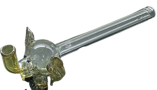 Fajka Szklana 15 cm Przezroczysta Lufka do Palenia ze Słoniem na Arena.pl