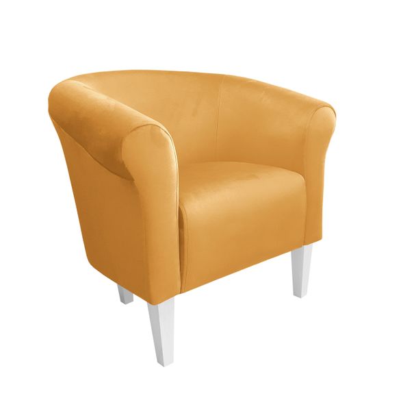 Fotel Milo nogi 20cm białe miodowy MG15 zdjęcie 1