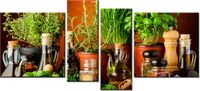 120CM 55 OBRAZ 4 ELEM PRZYPRAWY ZIOŁOWE ŚCIENNY